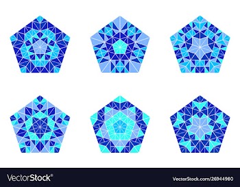 Ornate isolated geometrical tiled mosaic ornament vector image