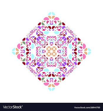 Ornate isolated stone diagonal square symbol vector image