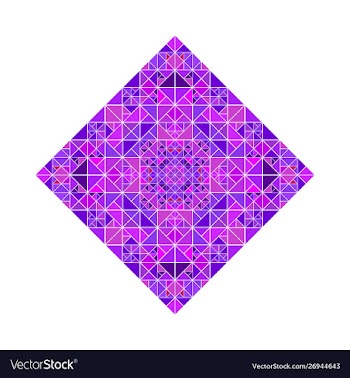 Ornate isolated tiled mosaic diagonal square vector image