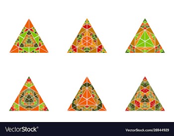 Ornate polygonal abstract triangle pyramid logo vector image