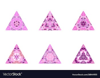 Ornate polygonal colorful triangle pyramid logo vector image