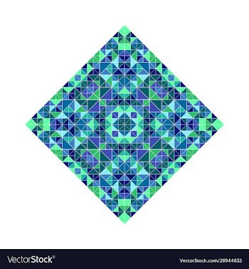 Ornate polygonal isolated abstract geometrical vector image