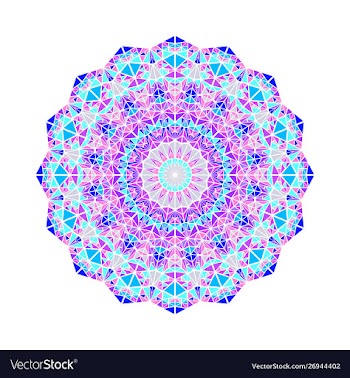 Ornate round colorful mosaic triangle pattern vector image