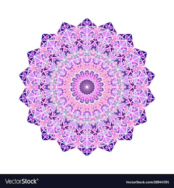 Ornate round geometrical abstract triangle mosaic vector image