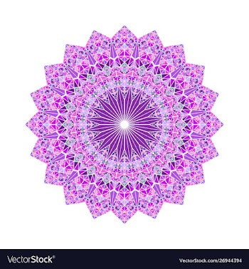 Ornate triangle mosaic mandala - polygonal round vector image