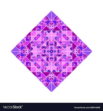 Ornate triangular mosaic diagonal square symbol vector image
