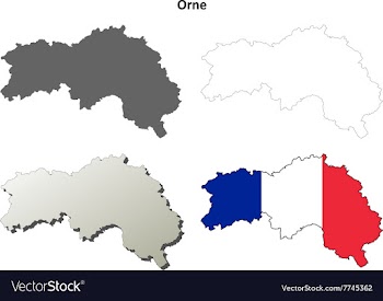 Orne Lower Normandy outline map set vector image