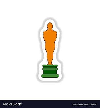 Oskar award cinema statuette reward vector image