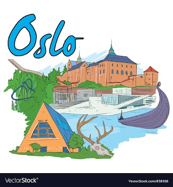 Oslo doodles vector image