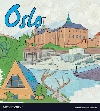 Oslo doodles vector image