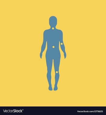 Osteoarthritis points on body vector image
