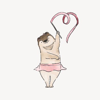 Otter rhythmic gymnast  collage | Free Vector Illustration - rawpixel