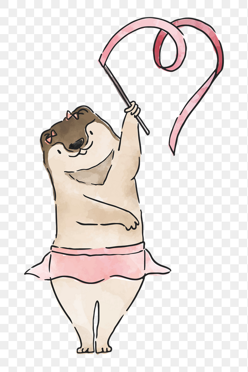 Otter rhythmic gymnast png sticker, | Free PNG Illustration - rawpixel