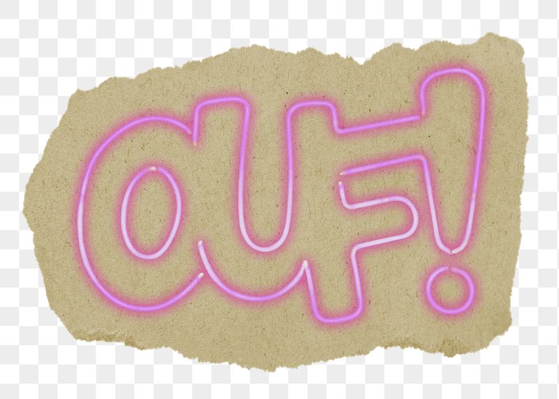 Ouf! typography png ripped paper | Free PNG - rawpixel