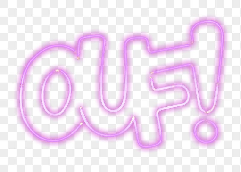 Ouf! typography png sticker, pink | Free PNG - rawpixel