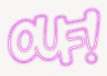 Ouf! typography sticker, pink neon | Free PSD - rawpixel