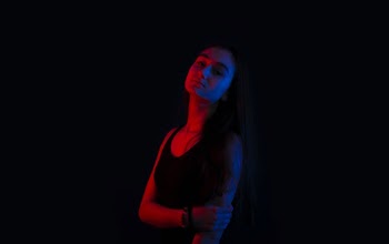 Our first photoshooting with colored lights, ended up pretty hood ))