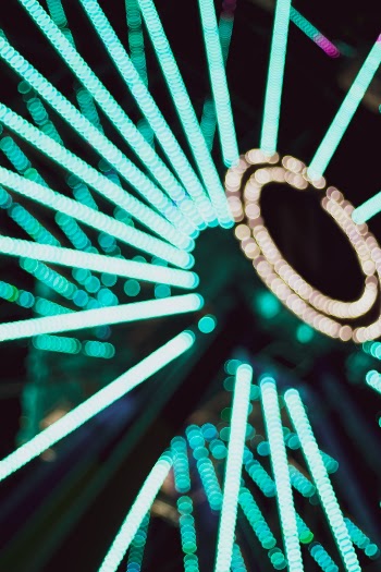Out of focus blue neon