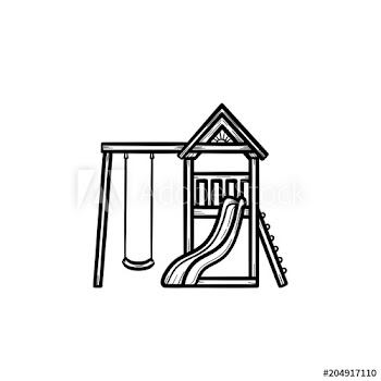 Outdoor playground hand drawn outline doodle icon