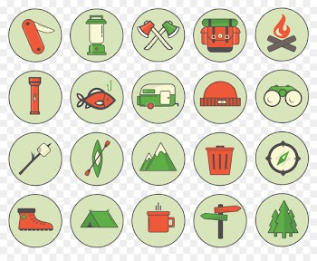 Outdoor recreation Icon design Camping Icon - Cute cartoon stamps 