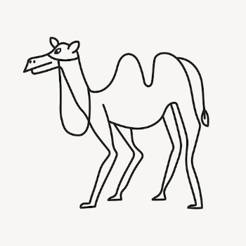 Outline camel, animal collage element | Free PSD - rawpixel