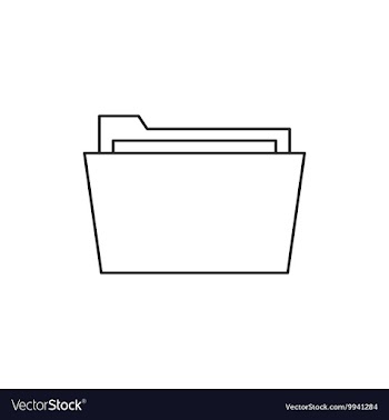 Outline document folder icon vector image