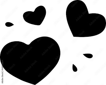 outline doodle love heart symbols thumping