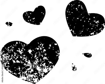 outline doodle love heart symbols thumping