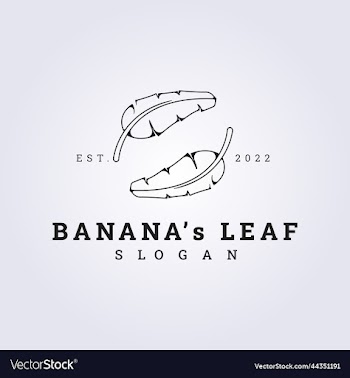 outline leaf of banana logo design