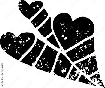 outline love hearts