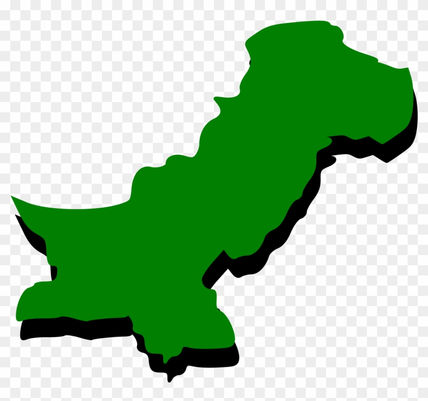 Outline Map Of Pakistan With Green Fill - Pakistan Map Png