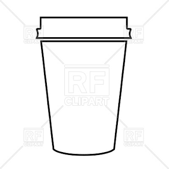 Outline of paper coffee cup Vector Image of Signs, Symbols, Maps ...