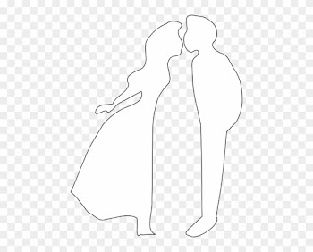 Outline Of People Kissing