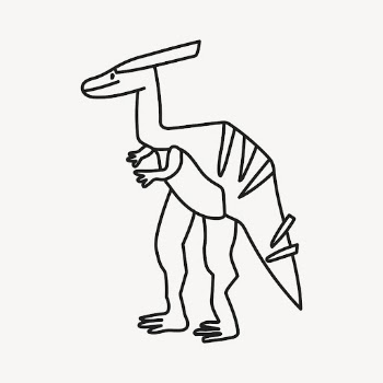 Outline parasaurolophus, dinosaur clipart psd | Free PSD - rawpixel