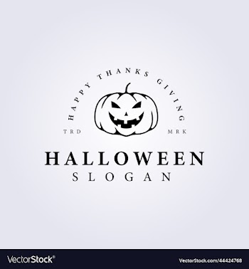 outline silhouette halloween pumpkin logo