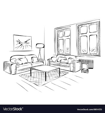Outline sketch of a interior vector image