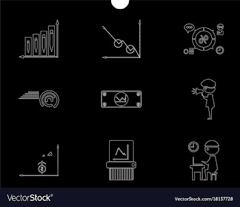 Outline web icon set - money finance payments vector image