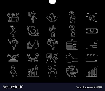 Outline web icon set - money finance payments vector image