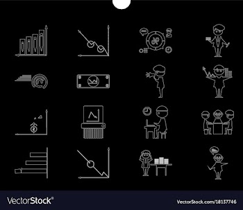 Outline web icon set - money finance payments vector image