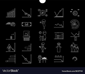 Outline web icon set - money finance payments vector image