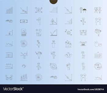 Outline web icon set - money finance payments vector image