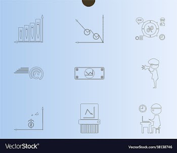 Outline web icon set - money finance payments vector image