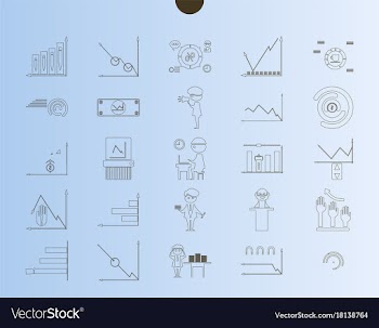 Outline web icon set - money finance payments vector image