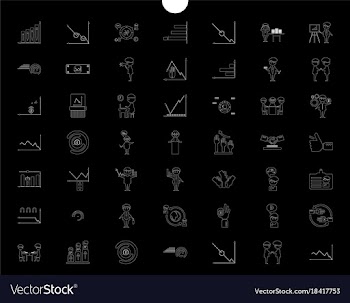 Outline web icon set - money finance payments vector image