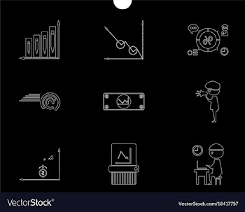 Outline web icon set - money finance payments vector image