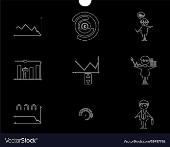Outline web icon set - money finance payments vector image