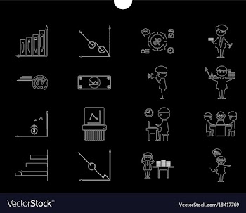 Outline web icon set - money finance payments vector image