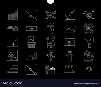 Outline web icon set - money finance payments vector image