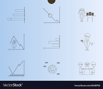 Outline web icon set - money finance payments vector image