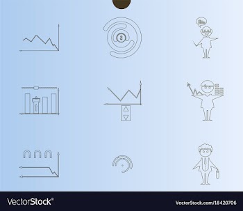 Outline web icon set - money finance payments vector image